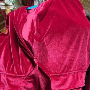 Elegant Red Velvet Blazer